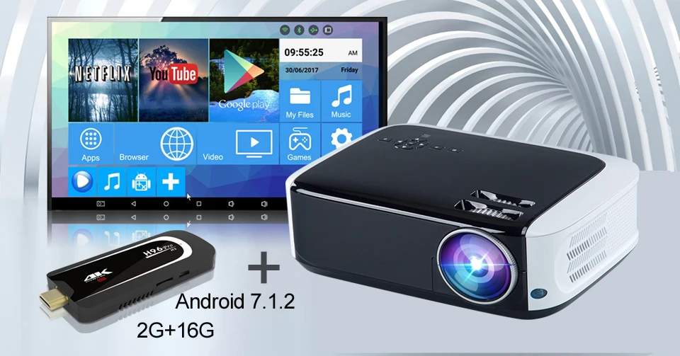 WZATCO T8 светодиодный проектор USB Android 9,0 дополнительно Wifi умный домашний кинотеатр проекторы HDMI Full HD 1080P светодиодный проектор