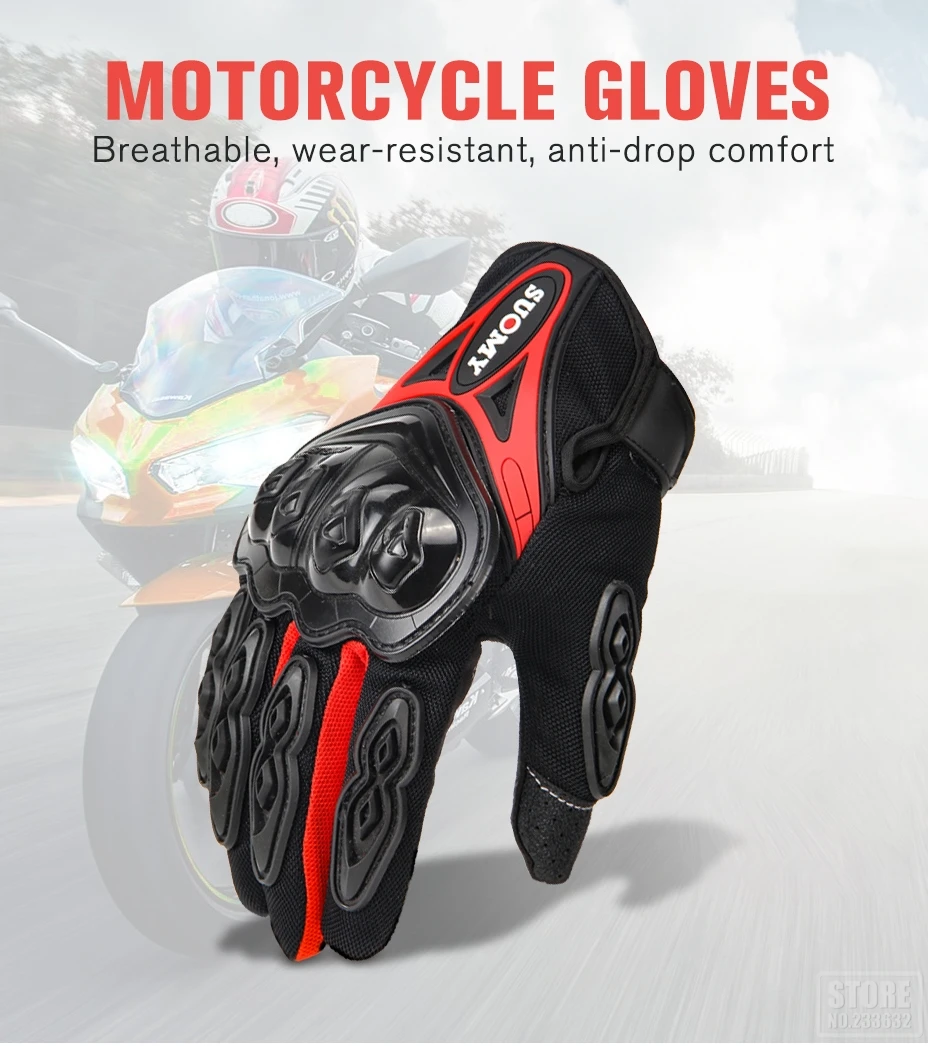 SUOMY мотоциклетные перчатки, мужские гоночные перчатки Gant Moto rbike, перчатки для мотокросса, для езды на мотоцикле, дышащие, летние, полный палец, Guantes