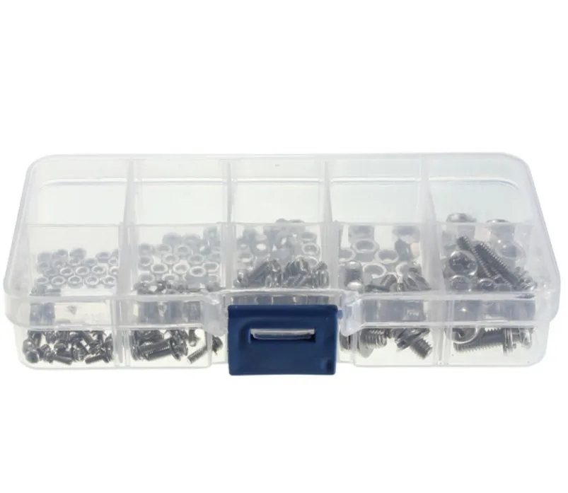 

160pcs M2 M2.5 M3 M4 M5 Steel Screws Phillips Pan Head Nuts Assortment Kit
