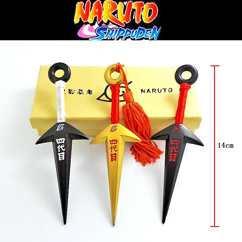 3 шт. Аниме Наруто ниндзя Узумаки кунай четыре поколения Shuriken Метательное оружие реквизит игрушка для косплея