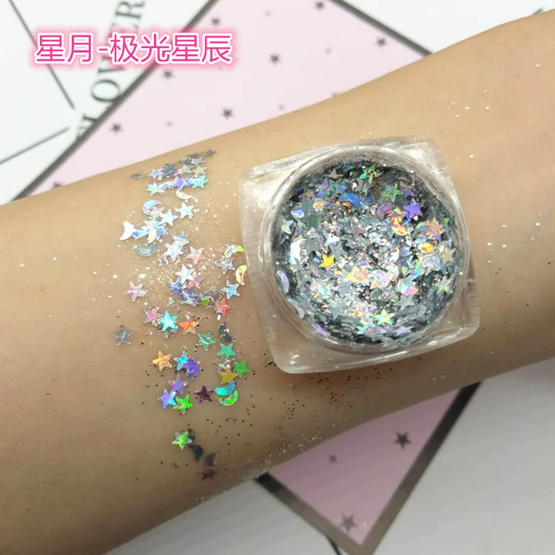 Мульти Русалка Звезда Луна Блестящий смешанный Снежинка галактика Эльф Стиль ногтей украшение порошок для маникюра советы из серии «сделай сам» - Цвет: Galaxy