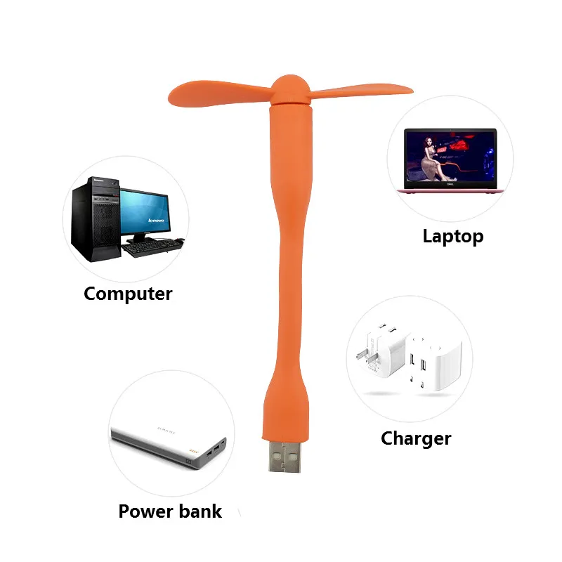Portable USB Fan Flexible Mini removable USB Gadget Fan For Power Bank Notebook Computer Summer USB Gadgets USB Output Hot Sale
