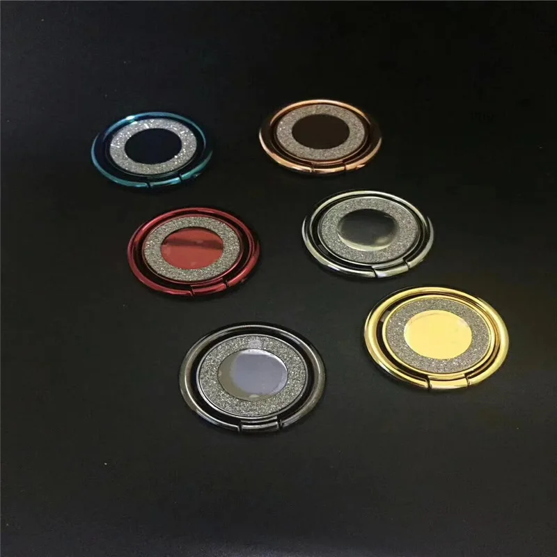 IMIDO Round Metal Phone Holder For iPhone Samsung Universal Glitter 360 Degree Plating Magnetic Finger Ring |