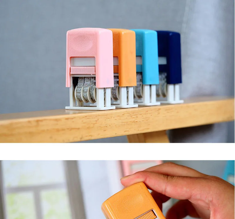 Пластмассовая ручка с датой Diy штампы для скрапбукинга Kawaii Канцелярские товары Zakka наклейка материал Эсколар школьные принадлежности 4 цвета