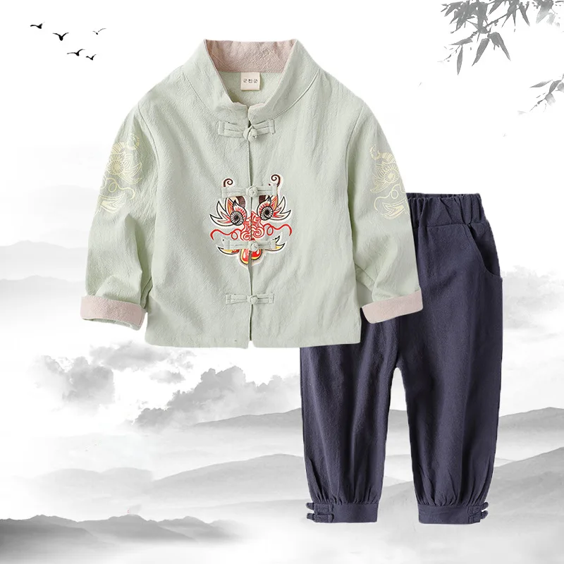 Children's Day Tangsuit Chinese Style Dragon Asian Clothes Baby Girl Boy Casual 2019 New Clothing Festival Outfist Kids Costume |