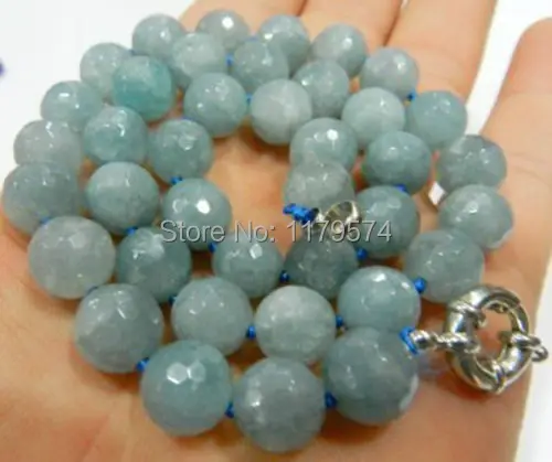 

Hot new fashion charming 10mm Faceted Round Aventurine Necklace Hand Made Fashion Jewelry Making Design Christmas gift 18" W0189