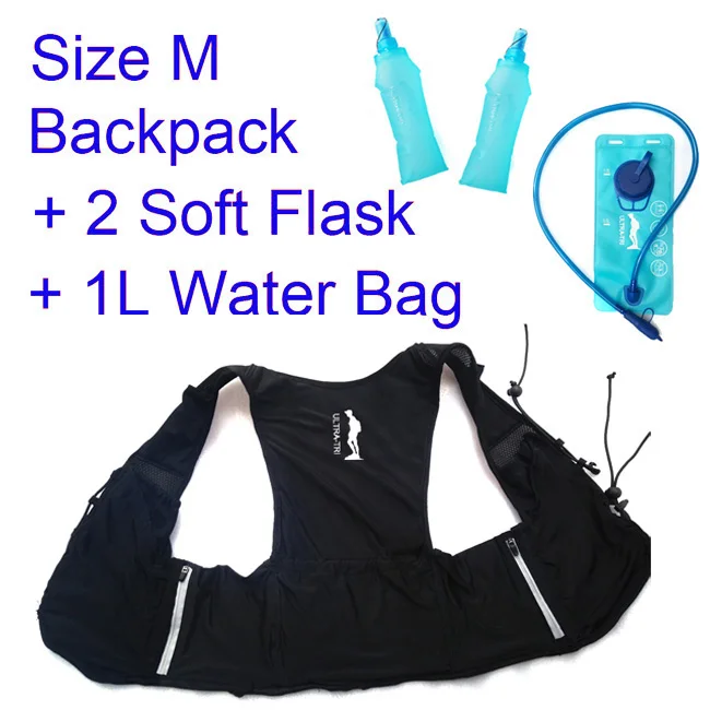 M Flasks Bladder ULTRA-TRI гидратационный рюкзак для бега, жилет для бега, легкий, для марафона, для гонок, Mochila, спортивная сумка, Speedvest, 8L - Цвет: M Flasks Bladder