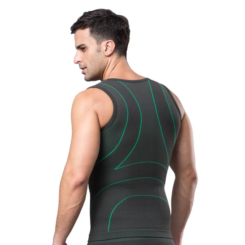 

Free shipping/Men's Slimming Body Shaper Vest Shirt Abdomen Slim Tank Armor Abdomen Slimming T-Shirts Tops