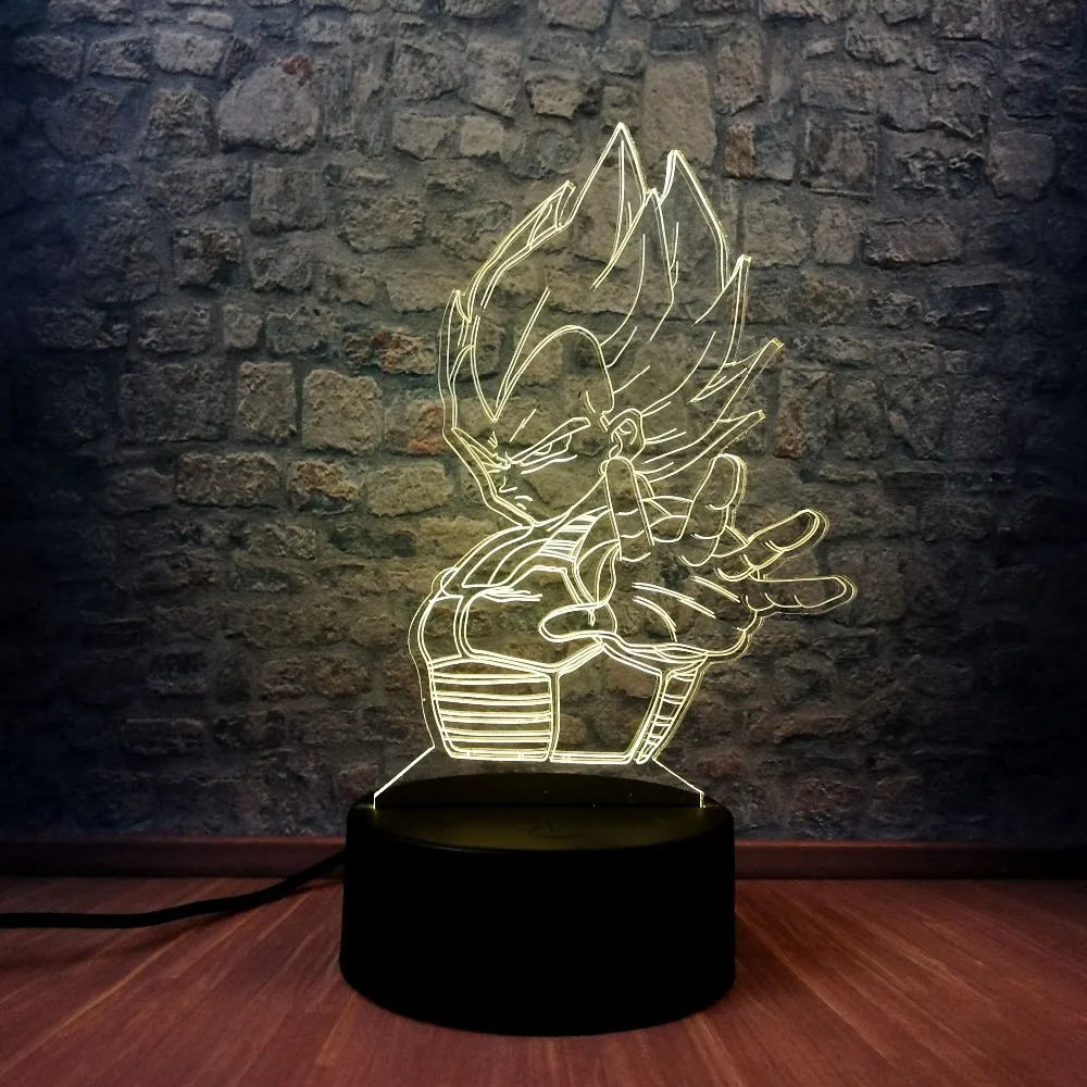 Хит продаж Seven Dragon Ball Vegeta Super Hero 3D Светодиодная лампа RGB светильник 7 цветов Ночной