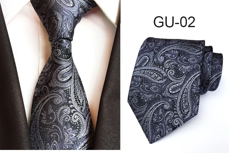 Мужской классический галстук GUSLESON 8 см 100% шелк жаккард Пейсли Цветочные Галстуки