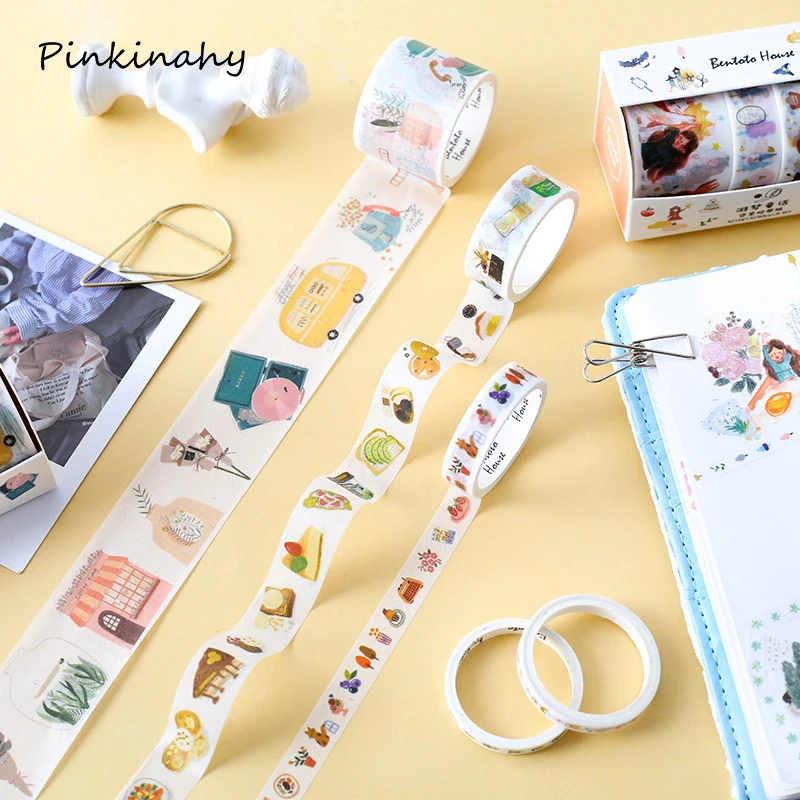 Свежий стиль цветы декоративные каваи позолота Маскировка васи лента японские