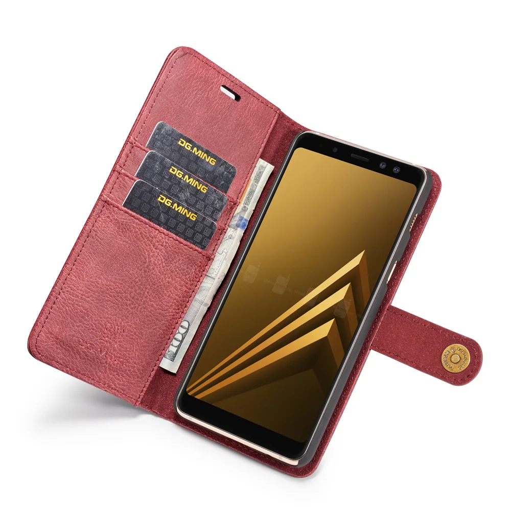Роскошные мешки кожаные для телефона Магнитная чехол Коке для Samsung Galaxy A8 A530F случае A8+ A8 плюс A730F кошелек визитница