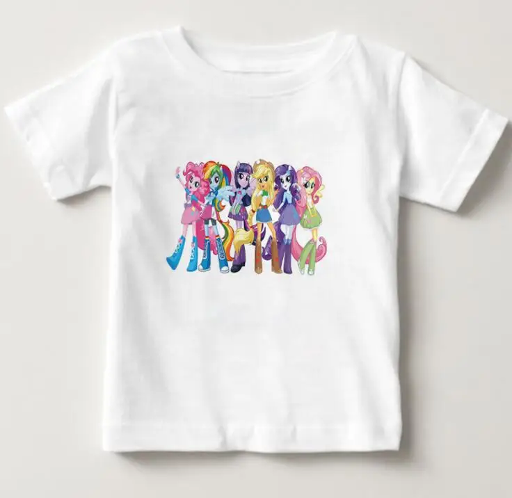 White childreT-shirt Детские футболки «My Little Poli» для девочек; хлопковые футболки принцессы с героями мультфильмов; Детские футболки; летняя одежда для маленьких мальчиков; NN - Цвет: White childreT-shirt
