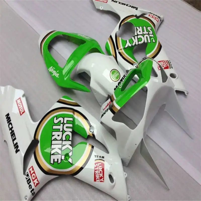 Литьевая форма обтекатель комплект для Ninja ZX6R 636 03 04 ZX 6R 2003 2004 ABS зеленый белый