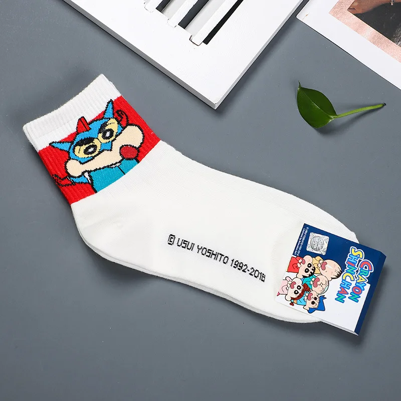 LB06.1 Аниме Crayon Shin-Chan носки с принтом Nowara Shnnosuke Toru Kazama Nohara Misae Action Kamen Красивый Веселый мультяшный женский хлопковый носок - Цвет: LB06.1