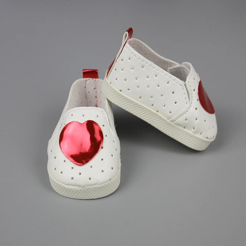 

1Pair heart doll shoes for 18inch 45cm dolls and 43cm Baby Beauty shoes dolls dress accessories