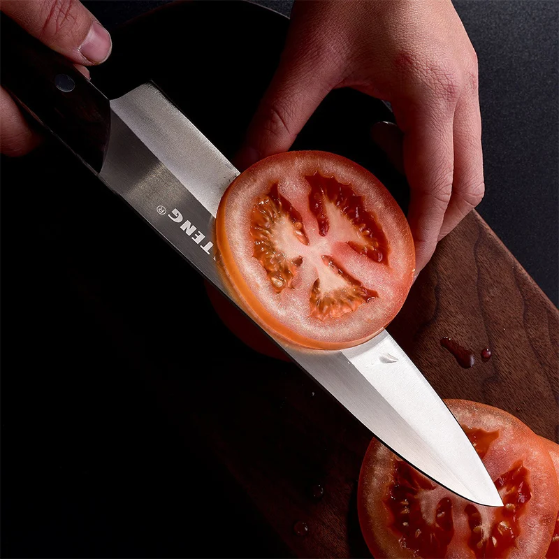 Бесплатная доставка 7 дюймовый нож шеф повара с ручкой из красного дерева режущий