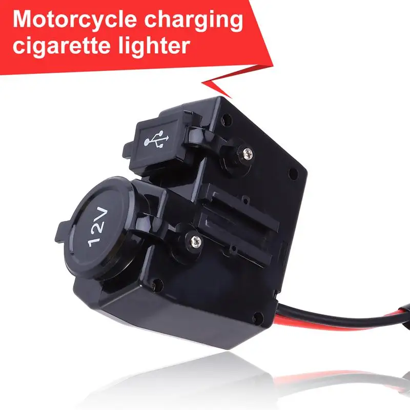 Водонепроницаемая 12V мотоциклетная зажигалка с креплением на руль & 2.1A USB розетка