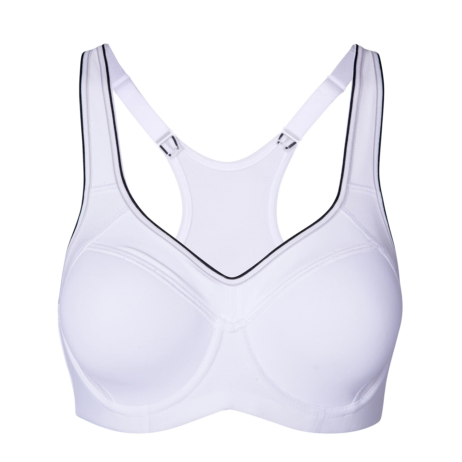 White04 La Isla женский спортивный бюстгальтер на косточках с легкой подкладкой и полной поддержкой B C D DD E - Цвет: White04