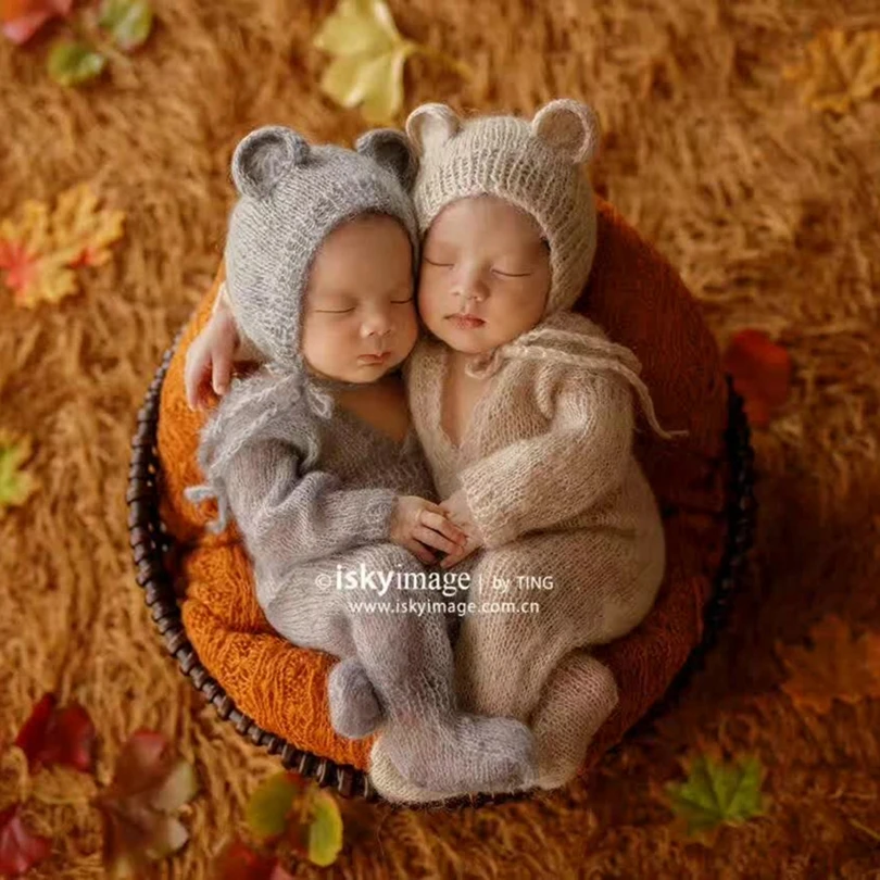 Винтаж наряды для маленьких мальчиков подштанники для девочек Комбинезон вязаный новорожденных Тедди шапочка-медвежонок детский наряд дл... от AliExpress RU&CIS NEW