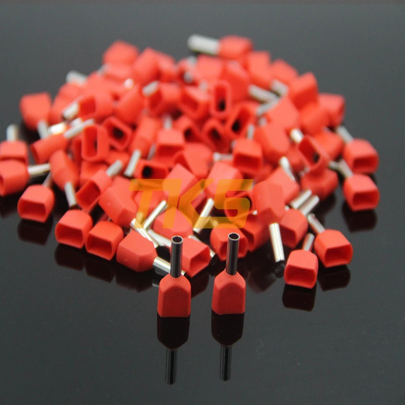 TE1008 TE1010 TE1012 двойной наконечник для проводов 2X1.0mm2 изолированный провод 2 х 18 AWG