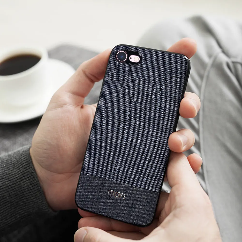 Чехол для iphone 8 Plus Mofi для iphone 7 Plus чехол Чехол деловой костюм ткань для iphone 8 чехол темный для iphone 7 Чехол