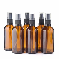 6pcs 100ml spray bottle empty amber glass refillable cosmetic containers with fine mist sprayer for essential oils perfume brown