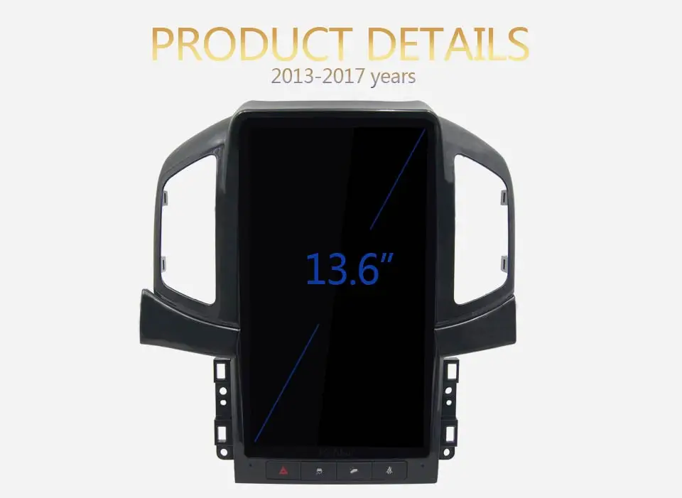 KiriNavi вертикальный экран Tesla стиль 13," Android 8,1 автомобильный dvd-плеер gps навигация автомобильный Радио для Chevrolet Captiva 2013