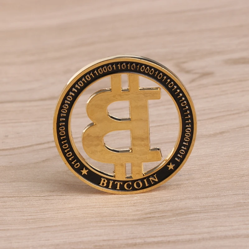 Памятная монета позолоченная пустотелая Биткоин BTC для сувенирной художественной коллекции Mar28