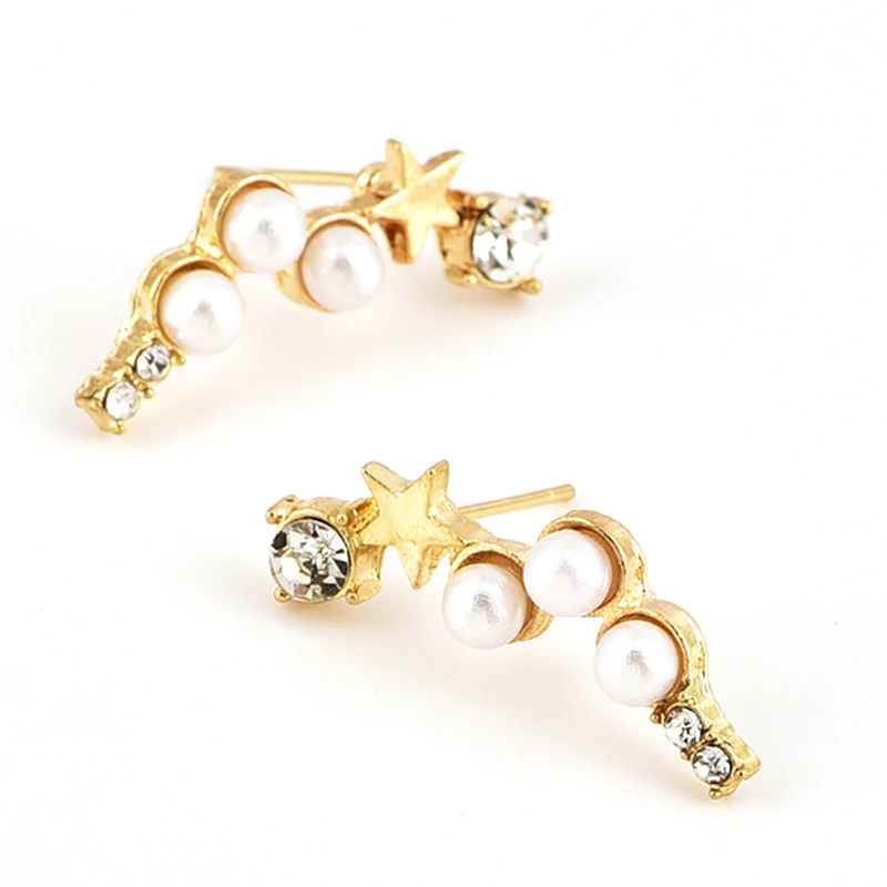 3 шт./компл. Модные женские серьги звезды жемчуг кристалл геометрия золотые набор