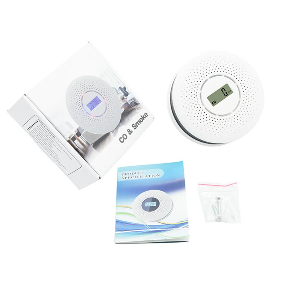 ЖК-дисплей Дисплей Угарный газ дымовой Комбинированный Детектор Батарея