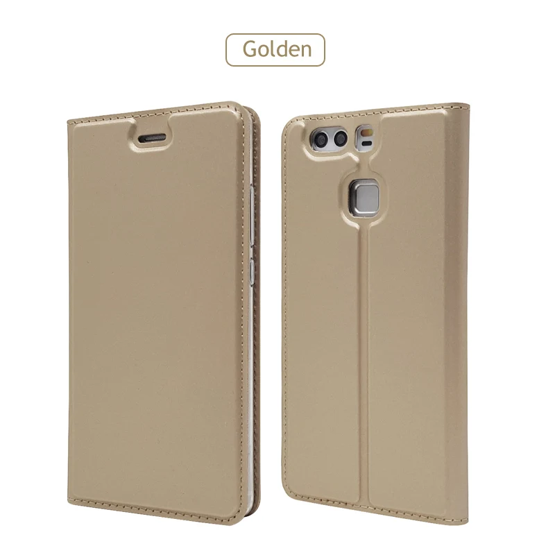 Gold Чехол для huawei P9 Lite, флип-кошелек, кожаный чехол P 9, чехол с магнитной подставкой и откидной крышкой для huawei P9 Lite, чехол s 5,2" - Цвет: Gold
