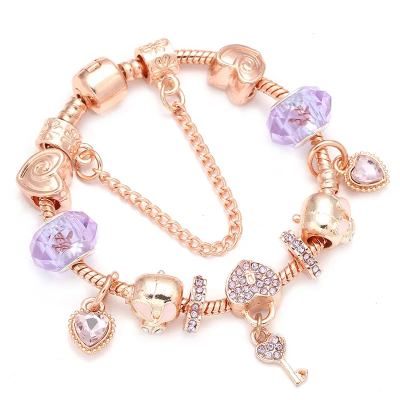 BAOPON модные ювелирные изделия кристалл сердце бусины брендовый браслет для