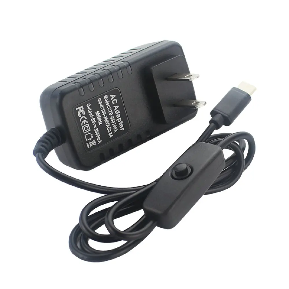 US Raspberry Pi 4 Питание 5V 3A Тип-C Мощность адаптер с включения/выключения EU/US/UK AU Зарядное устройство для RPI 4 модели B - Цвет: US