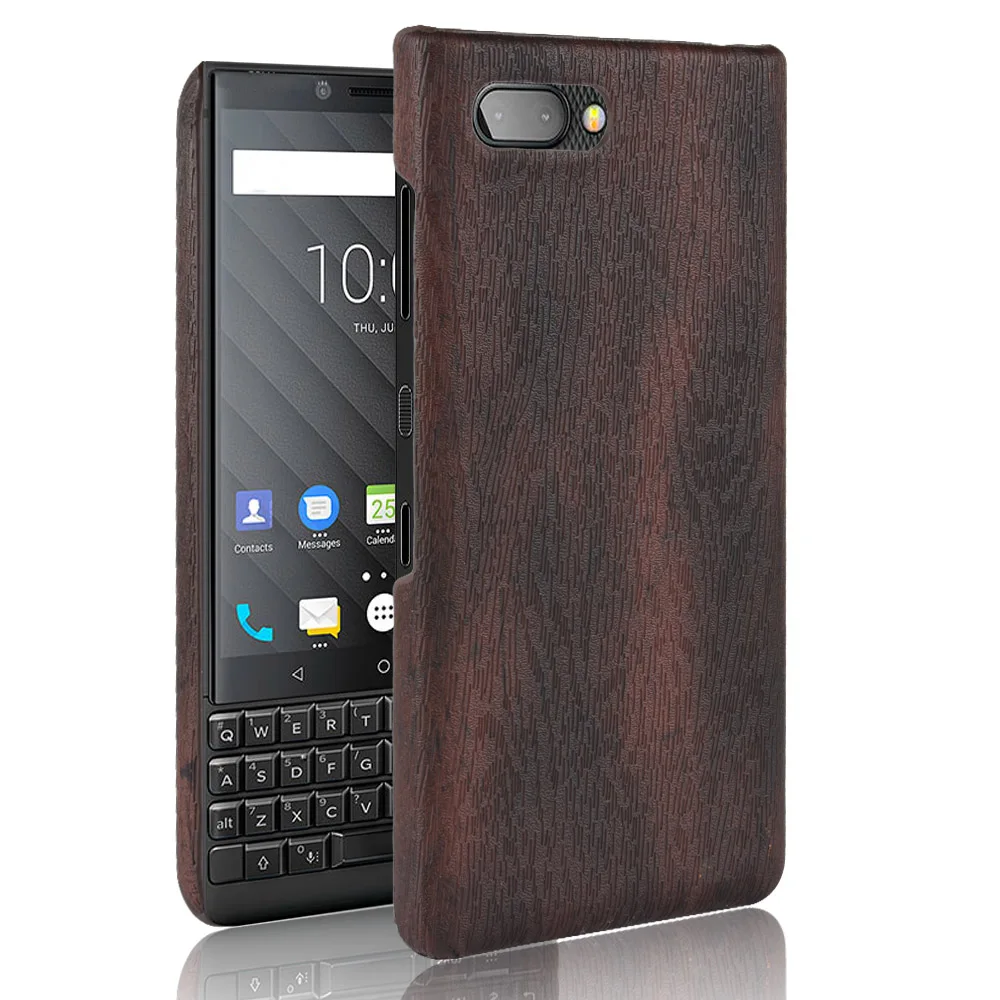 Роскошный деловой кожаный чехол KeyTwo в стиле ретро с узором Woodern для BlackBerry Key2