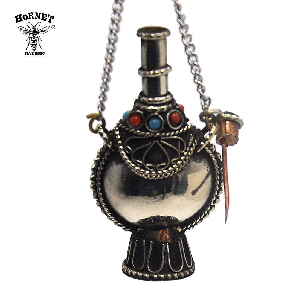 HORNET Винтаж Тибетский табак бутылочки Непал ручной работы кулон 56 мм Большой