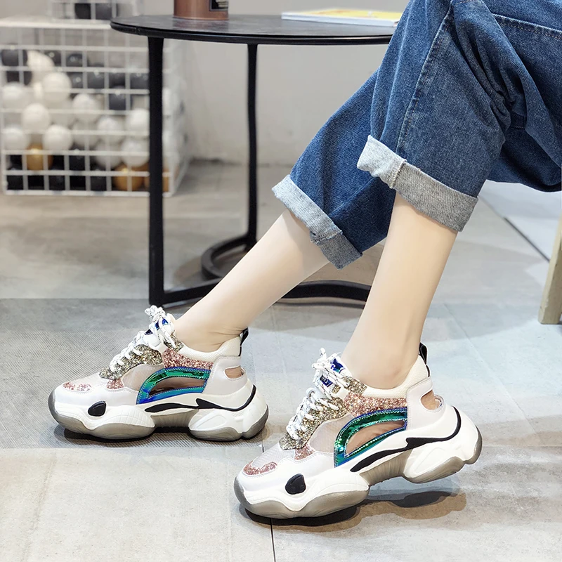 Новая женская повседневная обувь удобные женские кроссовки из дышащей сетки