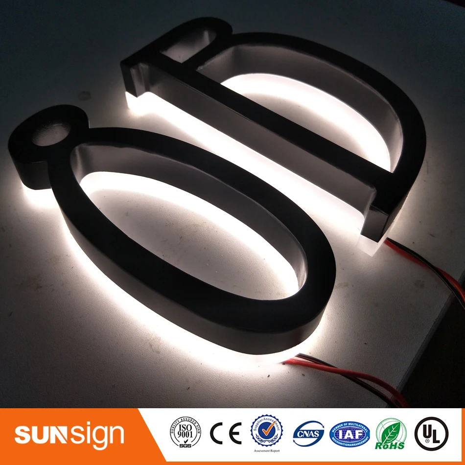 H 25cm HOT SALE! Factory Outlet Outdoor backlit stainless steel LED 3d letter sign signage