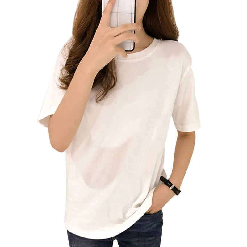 

Female T-shirt Solid O-neck Short-Sleeve Women T-Shirt 2019 Fashion Women Tops