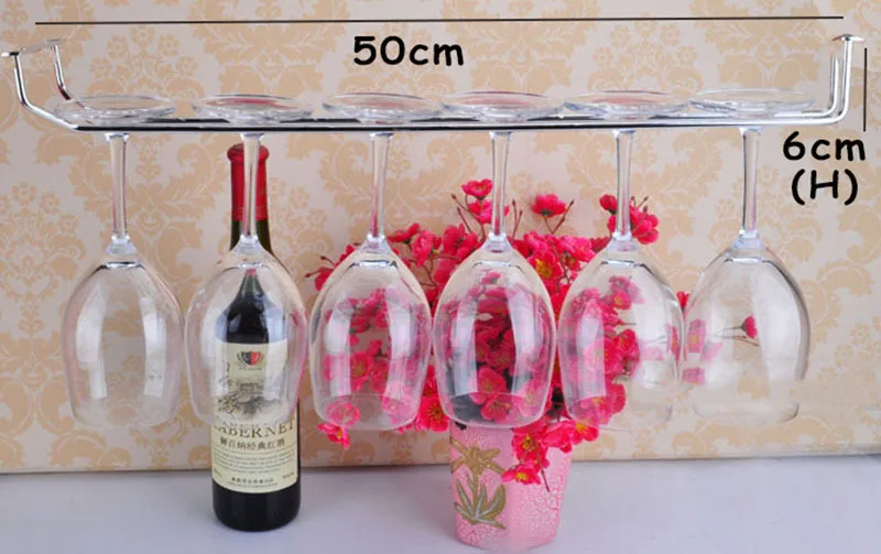 Нержавеющая сталь вина Стекло стойки Держатели 50 см длиннее серебро вешалка с