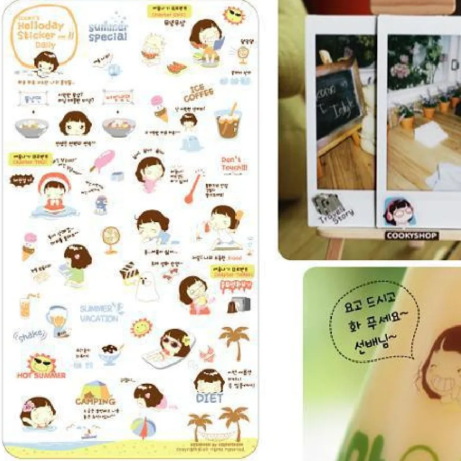 Helloday стикеры милые Kawaii Девушка дневник ПВХ выражение наклейки 10 шт. пакет
