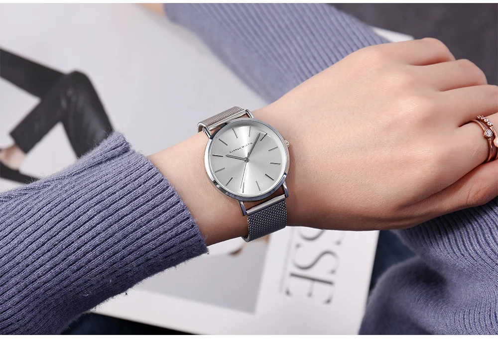 Reloj Mujer Hannah Martin DW стильные женские часы Топ бренд класса люкс розовое золото Женские кварцевые наручные часы Saat Montre Femme