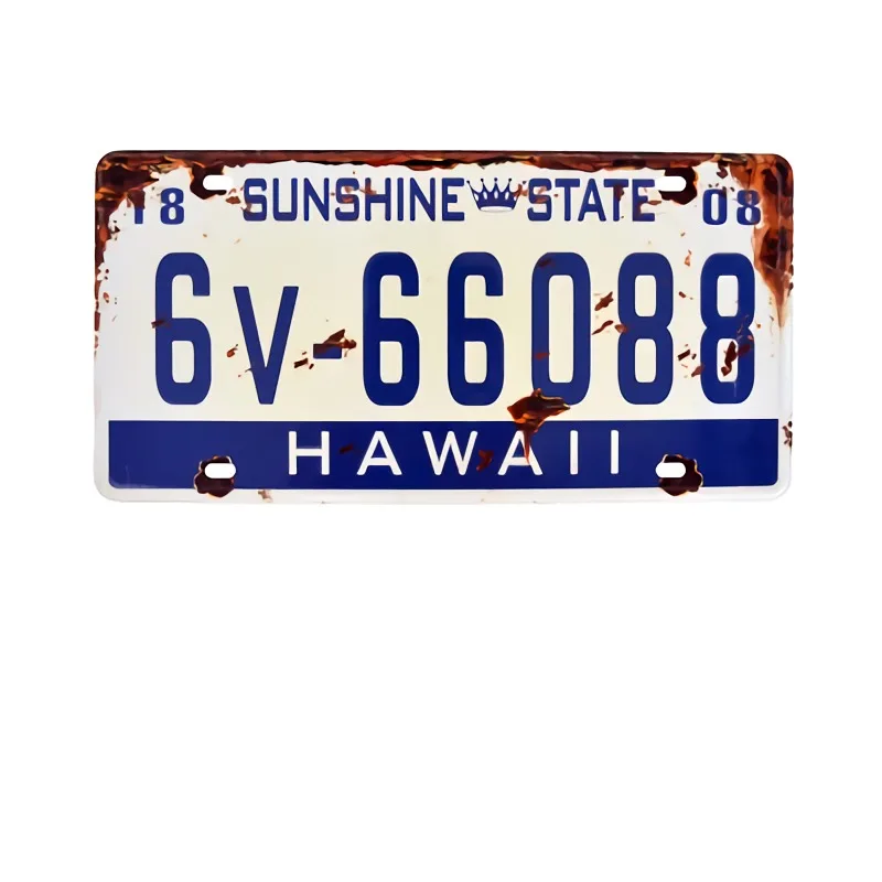 Colorado Florida винтажный номер для гаража, номерного знака, металлическая жестяная вывеска, настенная живопись, грузовик, железное ремесло, домашний бар, декор N074 - Цвет: 1