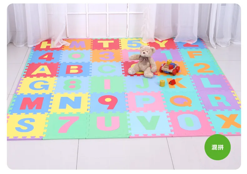 Развивающий мягкий коврик для ползания младенцев детский игровой из вспененного