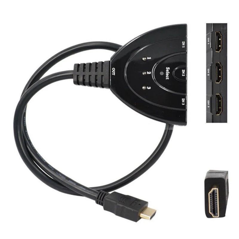 Высокое качество HDMI HUB 3 в 1 Порты и разъёмы HDMI переходник Кабель HD1080P 3D HDMI переключатель сплиттер для ПК ТВ HD ТВ DVD PS3/4 360 Xbox