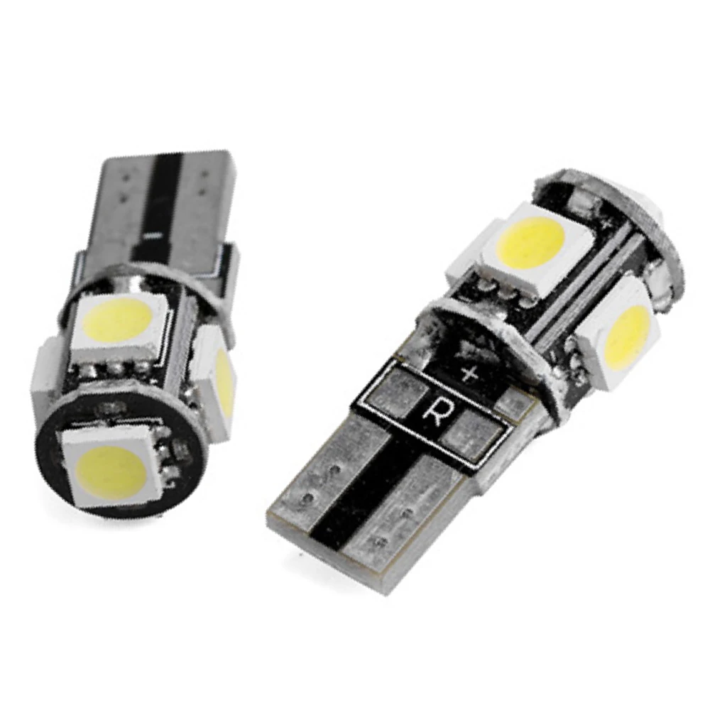 YSY 10 шт. светодиодный W5W T10 canbus 5050 5 smd 194 168 5smd ОШИБОК белый светильник лампа белого и