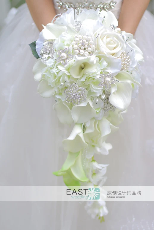 Букет в стиле водопада модный букет невесты из искусственных кристаллов