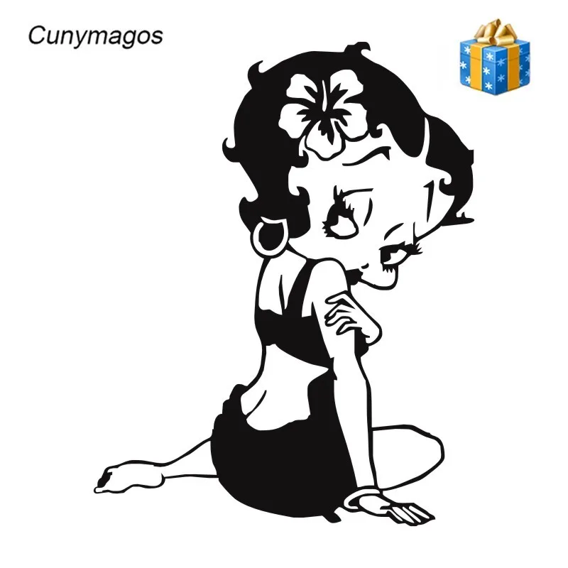 Cunymagos Betty Boop винил мотоцикл Стикеры s наклейки Мода кузова наклейка автомобильные