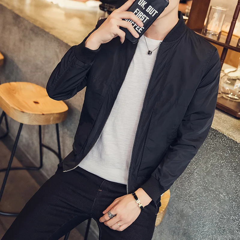 

Men's Jackets and Coats Autumn Winter Long Sleeve gray black winered blue Clothes