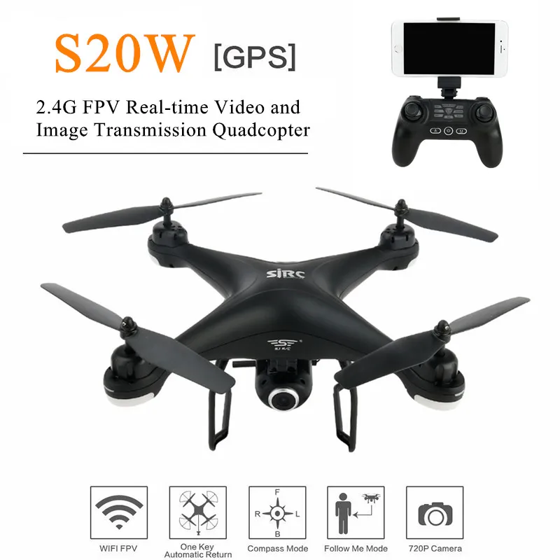 Оригинальный SJRC S20W GPS Трансмиссия RC Дрон Квадрокоптер вертолет с HD Wifi камерой VS s30w